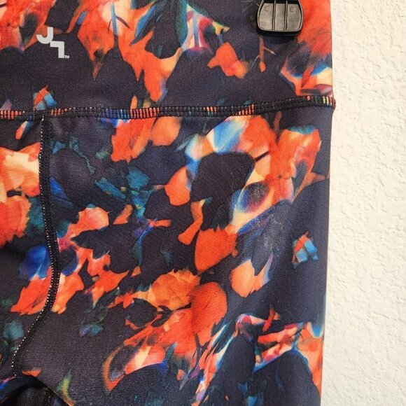 Joy Lab Leggings Size Small Black Navy Red Orange Floral Watercolor Gym Yoga - Picture 4 of 5